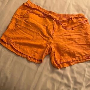 LANE BRYANT TIE BELTED LINEN SHORTS SIZE 26/28